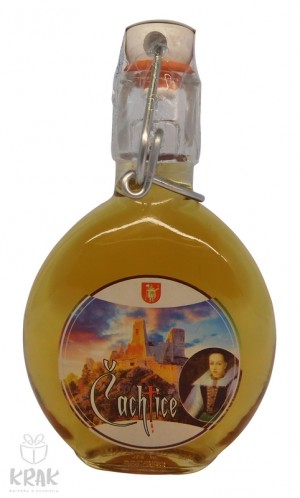 Medovina - dekor fľaša - 0,2l - motív "Čachtice" - 2138-1