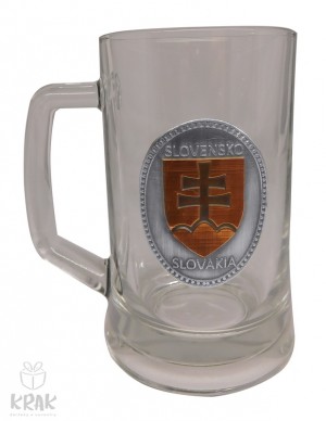 Pivový krígeľ "Pub" 0,5l - kov štít - "Slovenský znak - erb"  2509 - 2