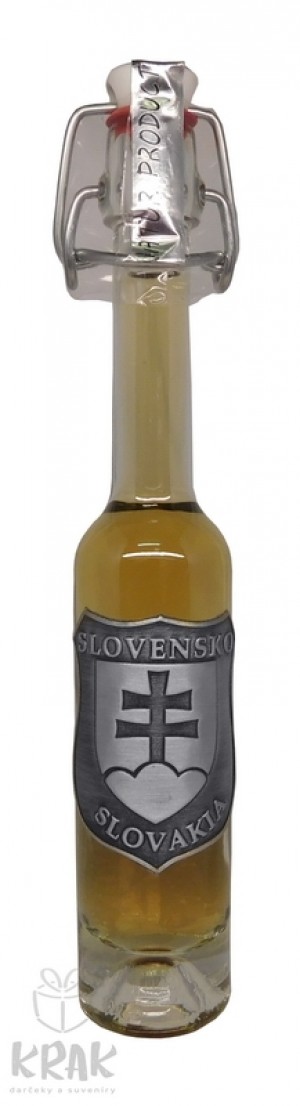 Medovina - 0,04l - ozdobná fľaša s kovom - motív "Slovensko - erb" - 2870-2