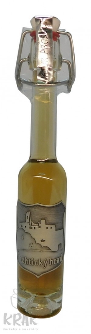 Medovina - 0,04l - ozdobná fľaša s kovom - motív "Čachtický hrad" - 2870-3