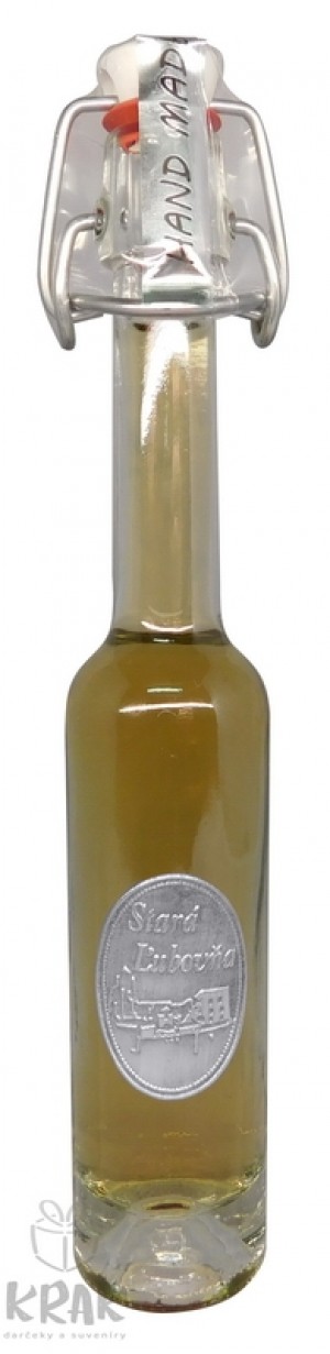 Medovina - 0,04l - ozdobná fľaša s kovom - motív "Stará Ľubovňa" - 2870-4