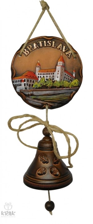 Keramická plaketa farebná so zvončekom "Bratislava" 3157- 7