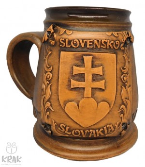 Keramický krígeľ 500 ml.  "Slovenský znak - erb" 3525- 21