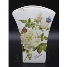 Váza hranatá biela ruža 2163 - 3