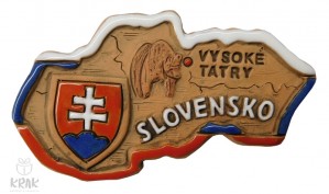 Keramická magnetka - mapa "Slovensko" - 1543 - 1
