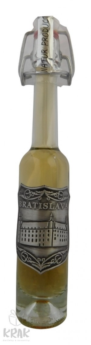 Medovina - 0,04l - ozdobná fľaša s kovom - motív "Bratislava" - 2870-1