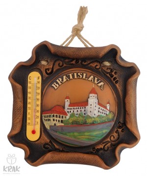 Keramická plaketa s teplomerom, farebná - "Bratislava" 3151- 9