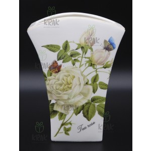 Váza hranatá biela ruža 2163 - 3